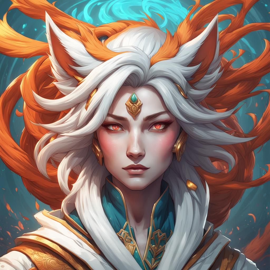 Hyperdetailed Nine-Tailed Fox Portrait