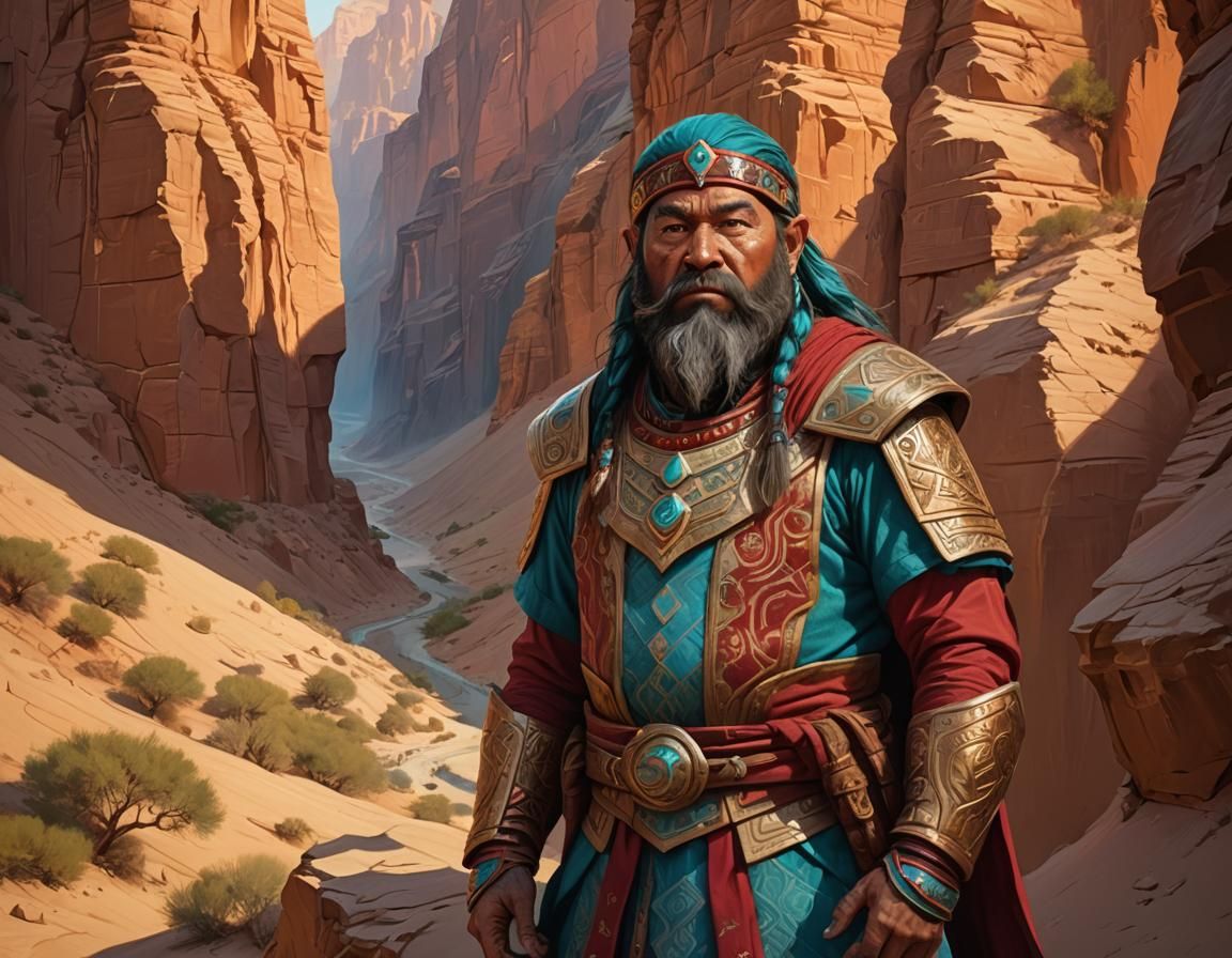 Dwarf in Khotan Clothes by Desert Canyon