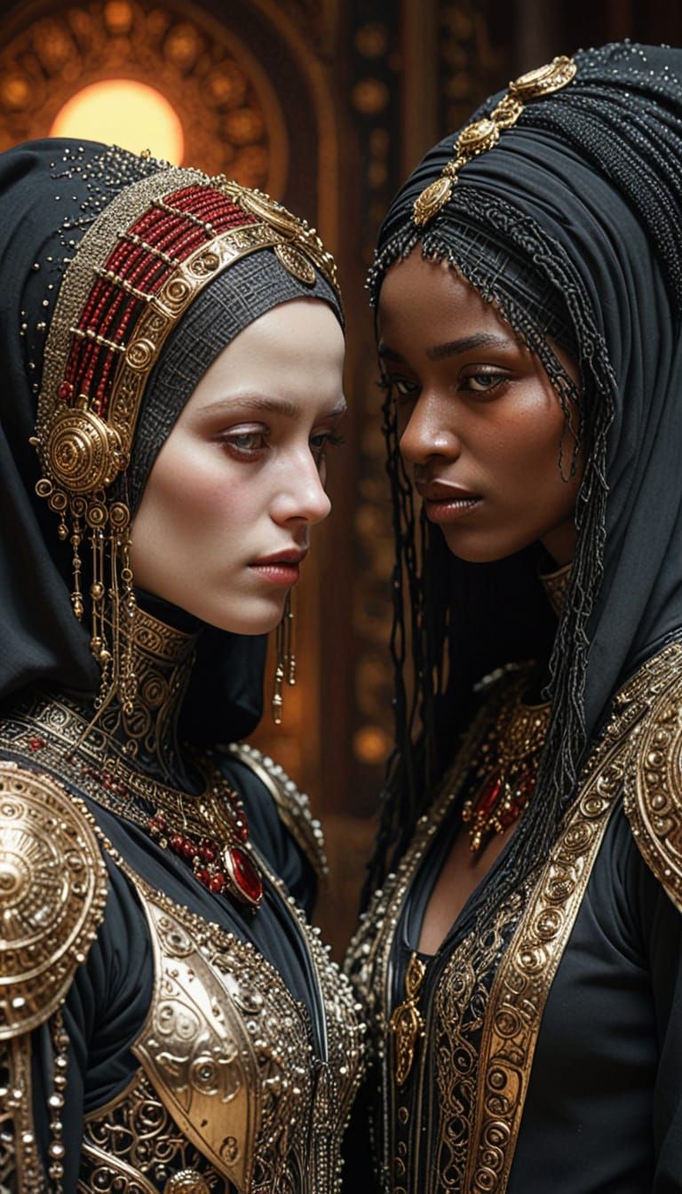 Elegant Dystopian Portraits in Jugendstil Style