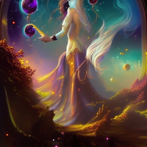 Three-Headed Candy Unicorn in Synthwave Steampunk Style