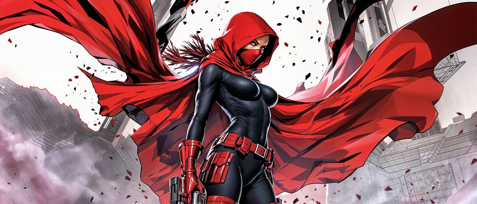 Marvel Red Widow in Comic Book Style