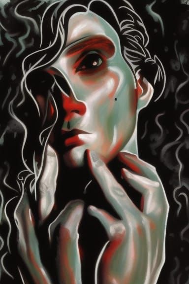 Divine Adonis in Neo-Impressionistic Horror Style