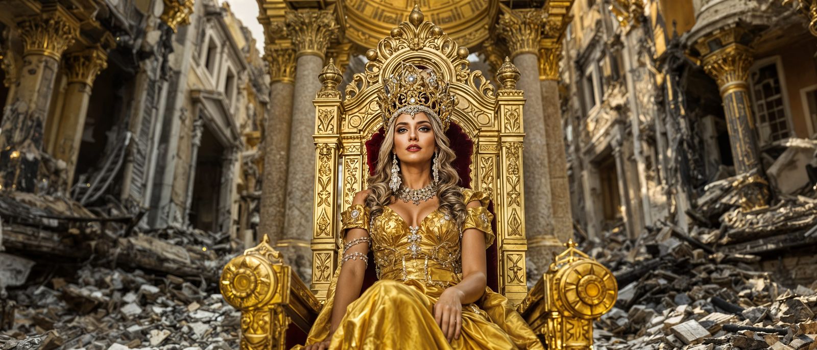 Golden Monarch Amidst Ruin