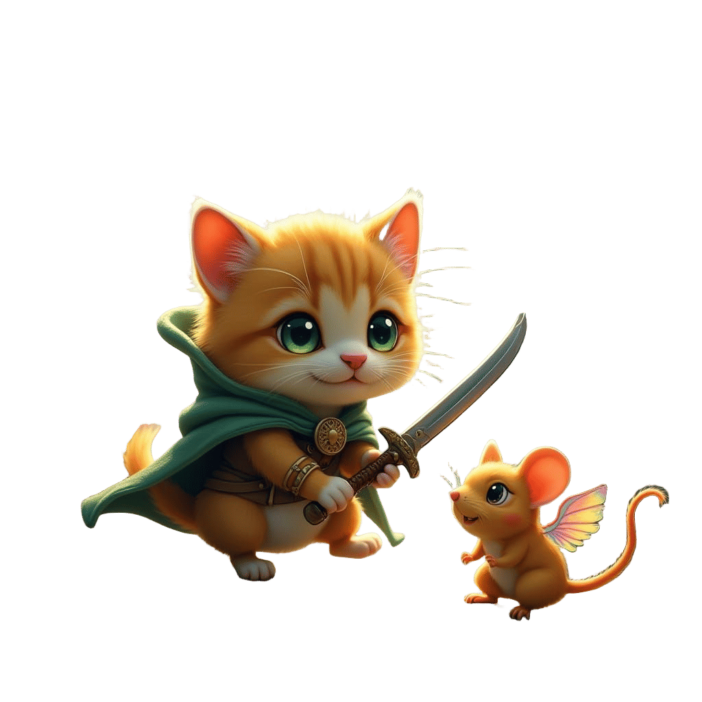 Vibrant Whimsical Kitten Fantasy Art