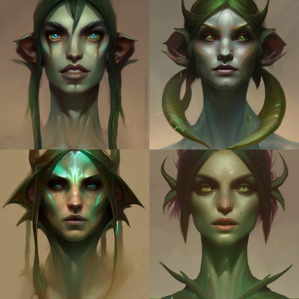 Elf Hybrid in Dark Fantasy Art Style