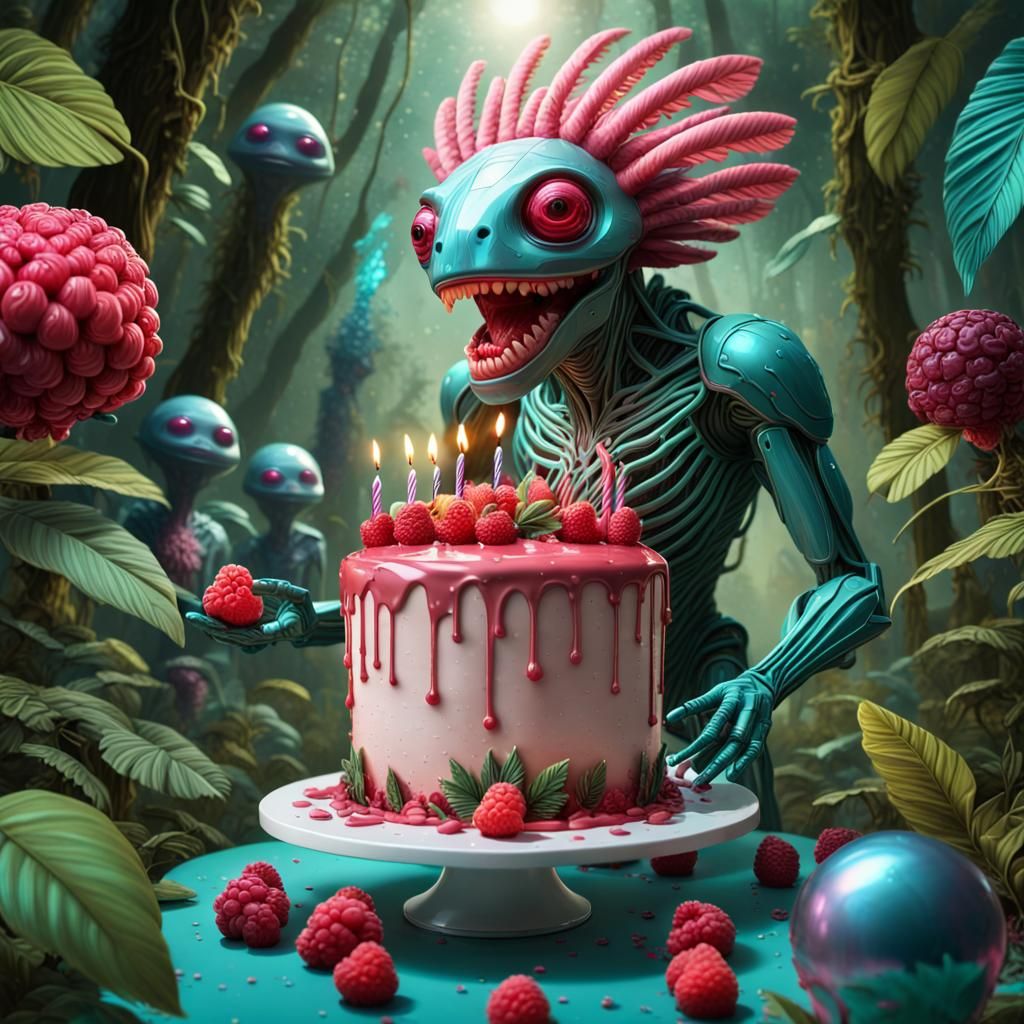 Holographic Rainforest Birthday Celebration in 3D