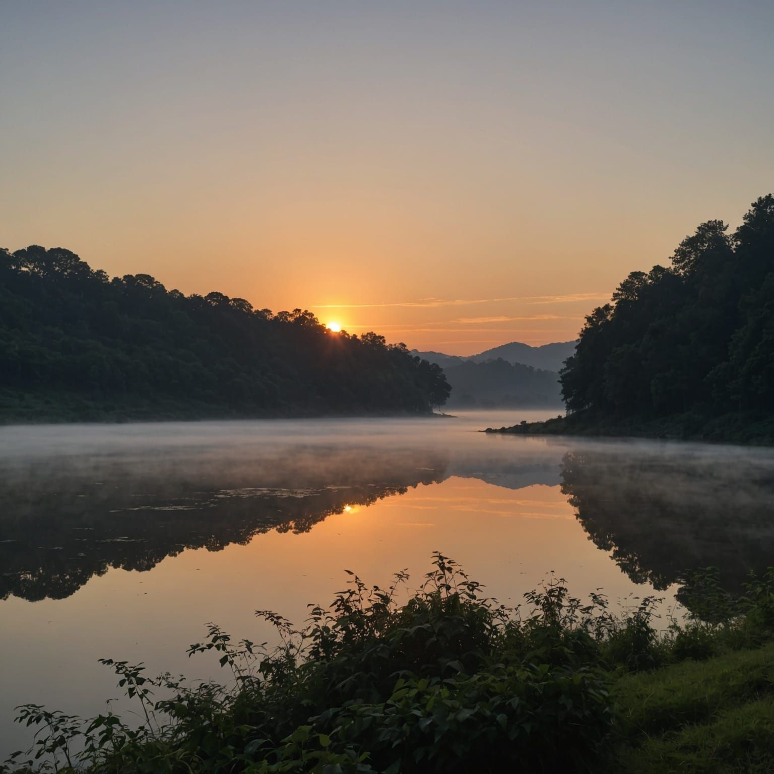 Beautiful Dawn Scene Generated by AI