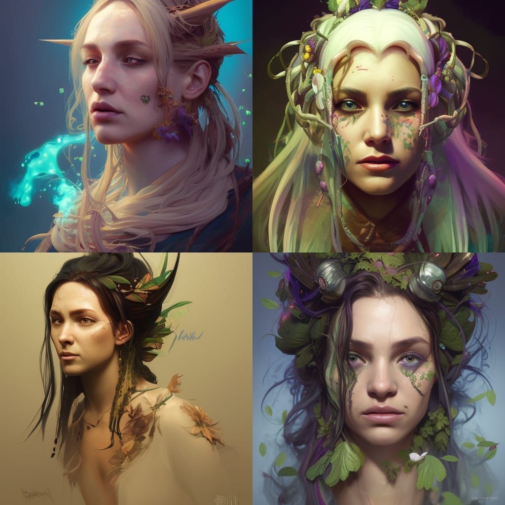 Feral Herbal Witch Doctor Portrait in 8K