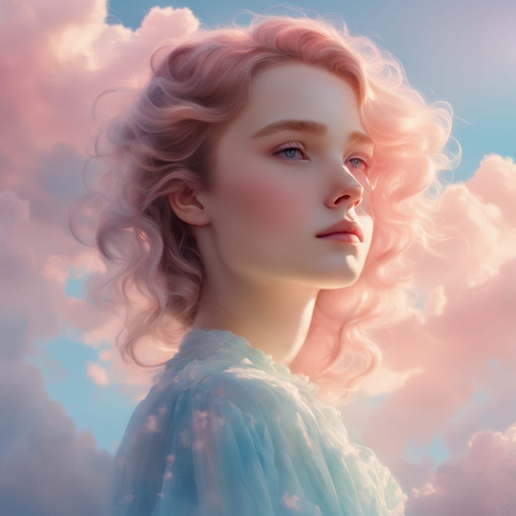 Ethereal Portrait in Pastel Colors