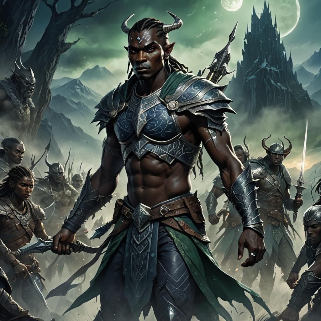 Fierce Dark Elf Warriors in Misty Mountains