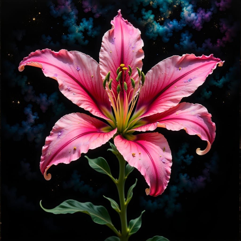 Surrealistic Day Lily in Soft Sfumato Style