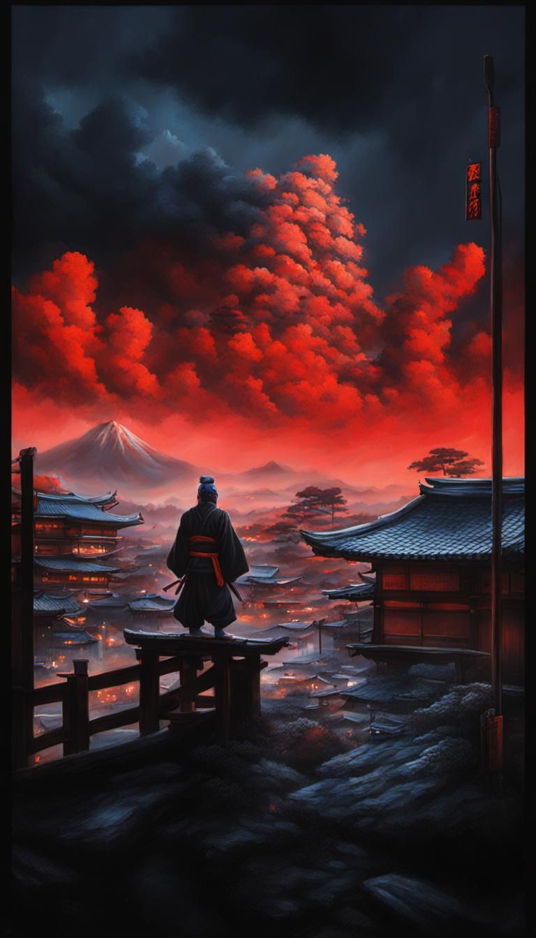 Ninja Life in Konoha Village: Hyperrealistic Oil Painting