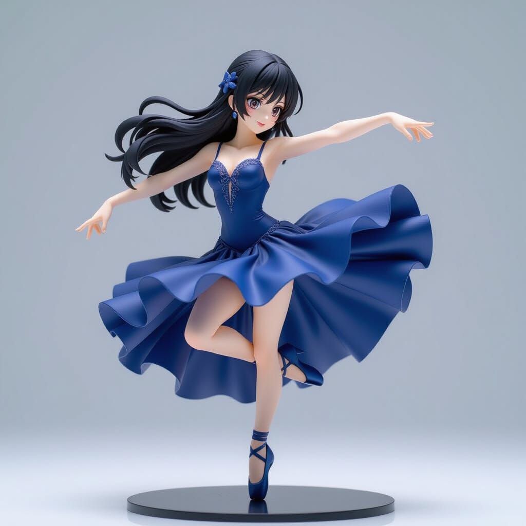 Anime Ballerina Figure in Studio Lighting