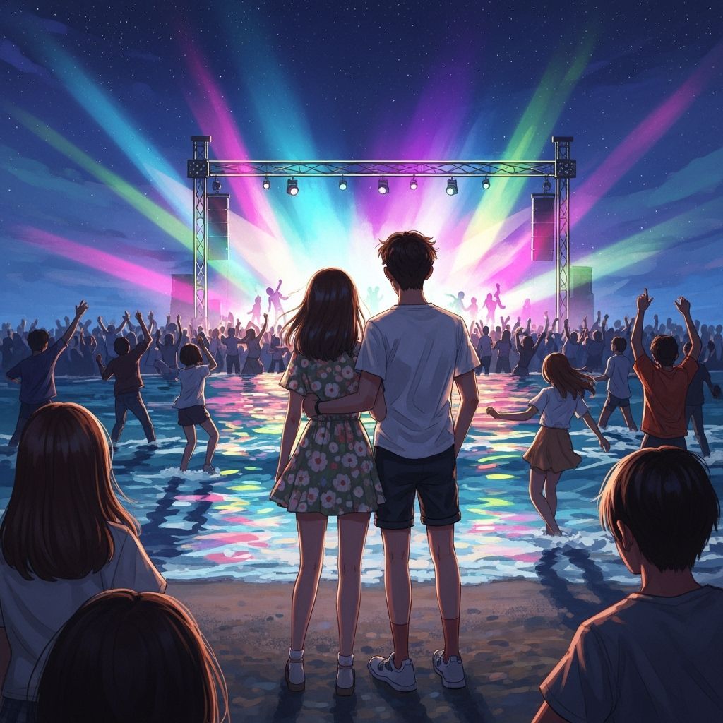 Seaside Concert Under Starry Sky