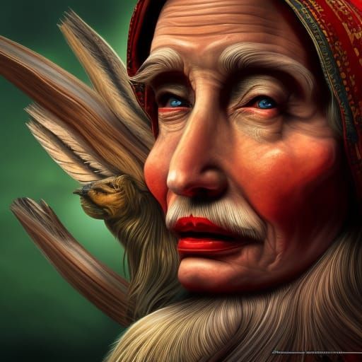 Baba Yaga Portrait in Russian Style