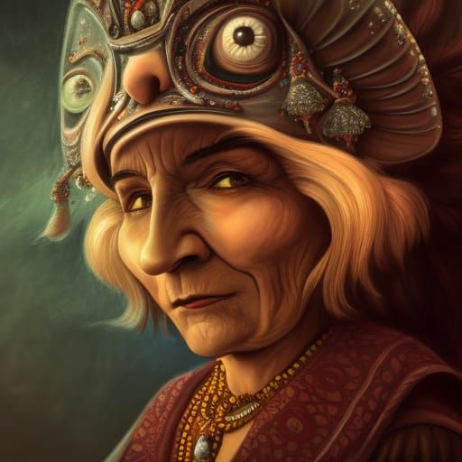 Baba Yaga Portrait in Russian Style