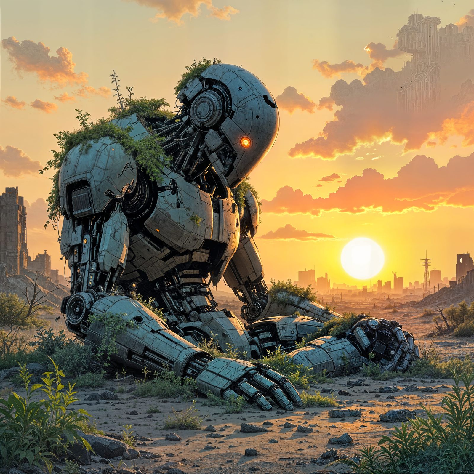 Post-Apocalyptic Cyborg Wasteland Art