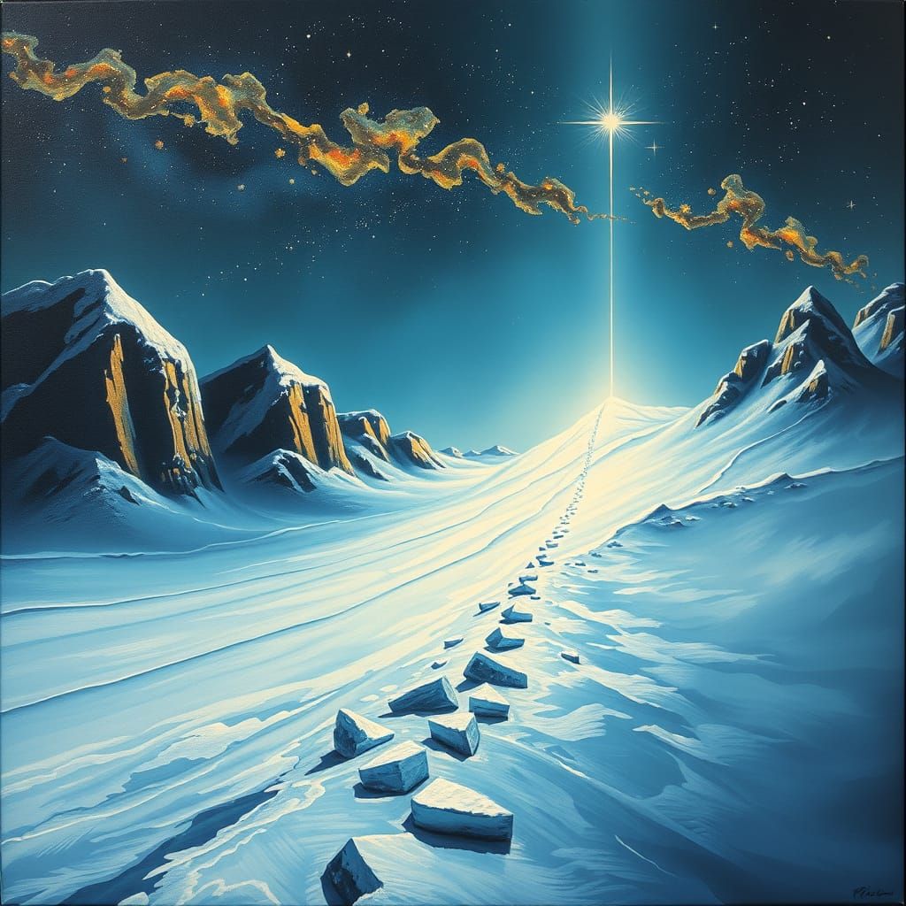 Surreal Frozen Landscape in Dali Style