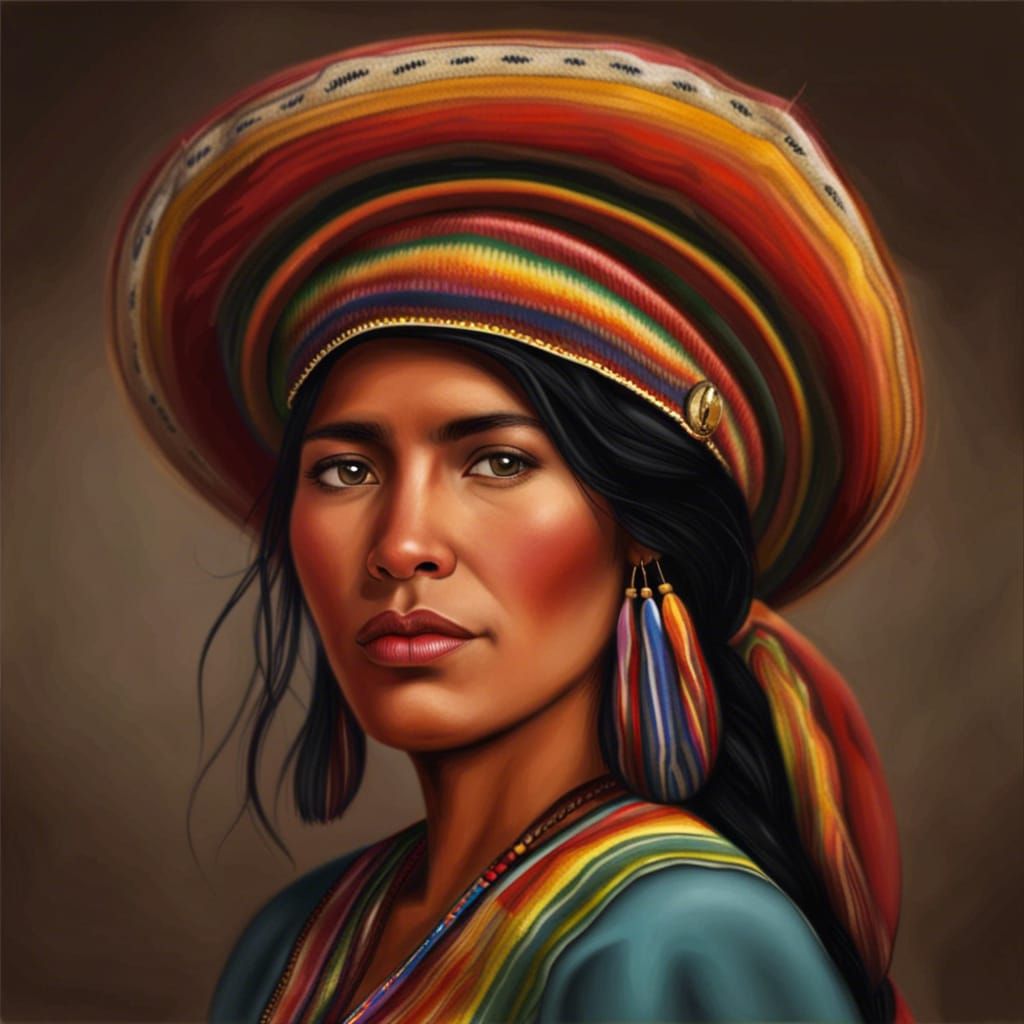 Realistic Portrait of a Beautiful Bolivian Woman