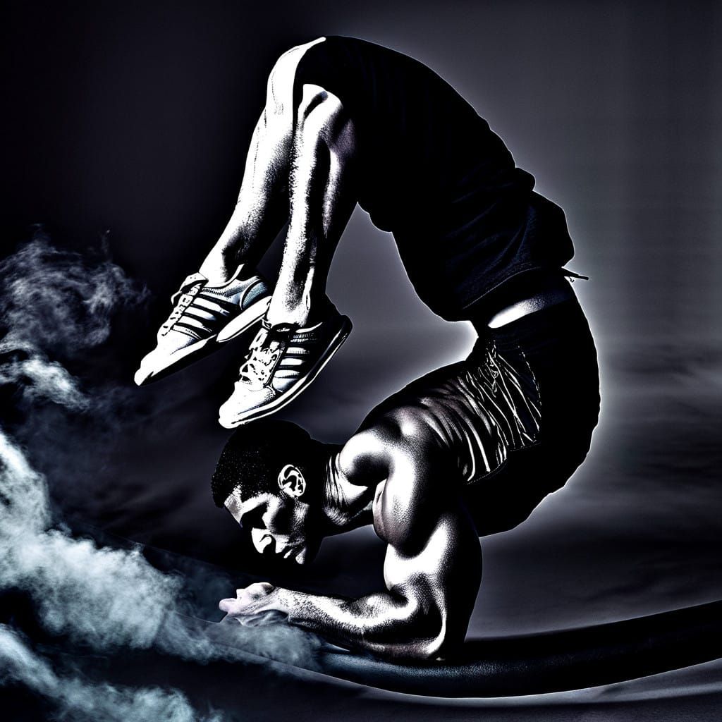 Chiseled American Model Performs Dynamic Backbend in Gym