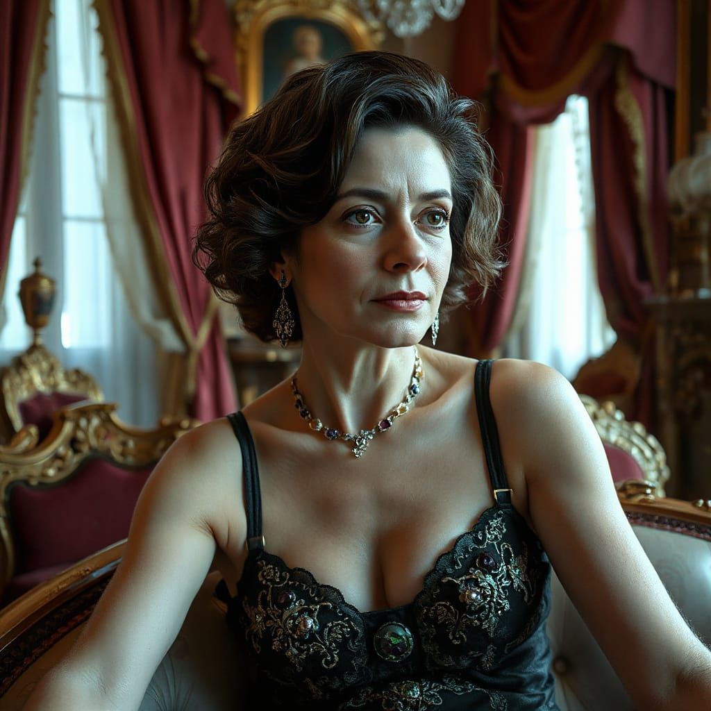 Luxurious Boudoir Scene in Surrealist Digital Art