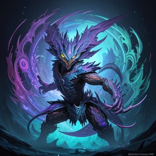 Fantasy Creature in Splash Art Style