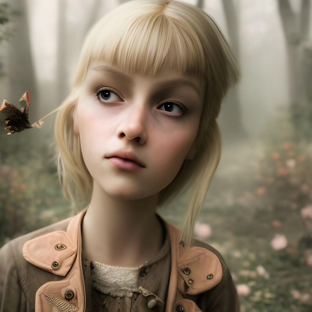 Steampunk Girl's Moody Picnic, a Photorealistic Portrait