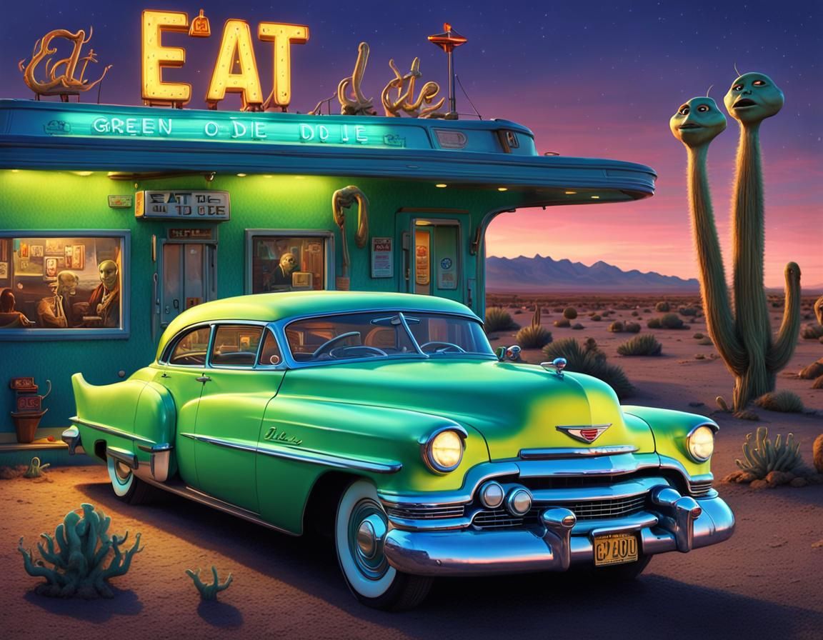 1950s Aliens at Desert Tavern Movie Poster