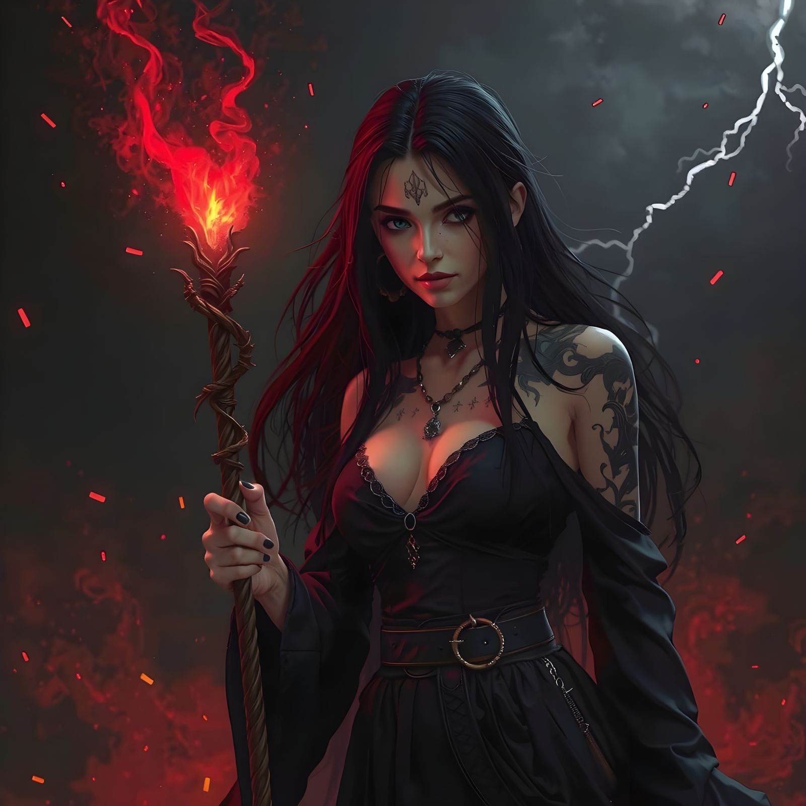 Vibrant Witch in Radiant Colors