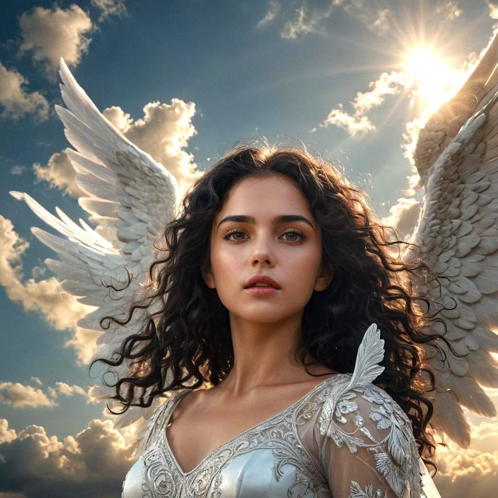 Ethereal Angel in Sunlight: Digital Matte Painting