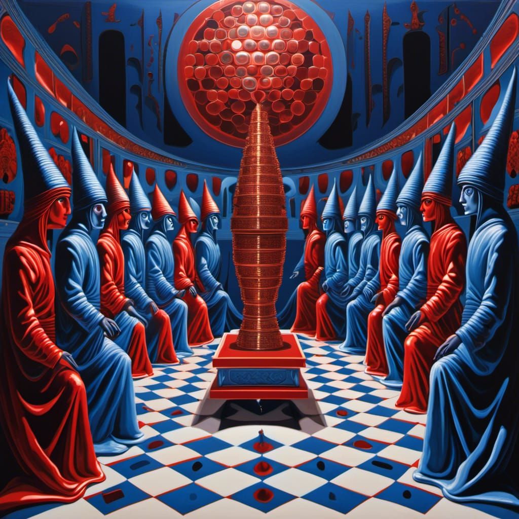 Surreal Metallic Cultists Dance in Stone Cathedral