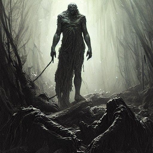 Swamp Monster in Horror Style