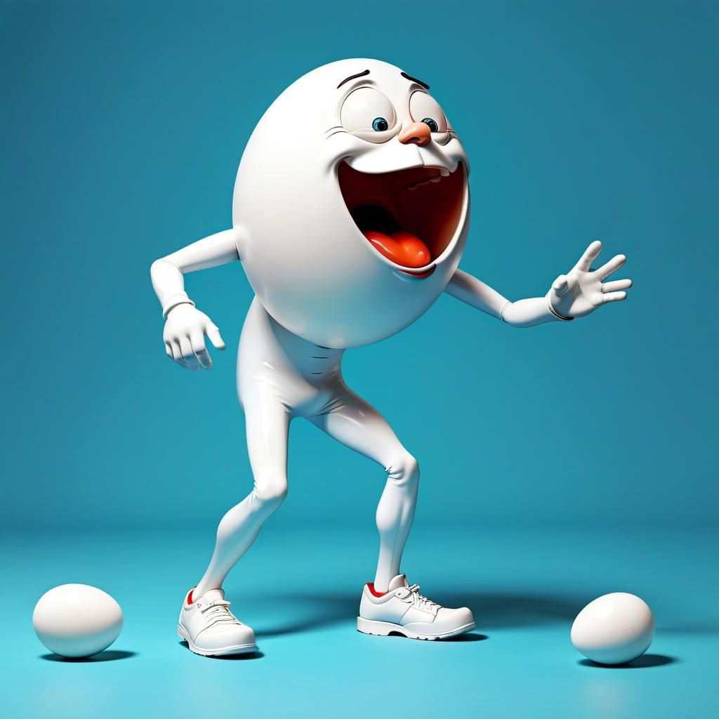 Discombobulated Egghead Faints: Simple AI Illustration