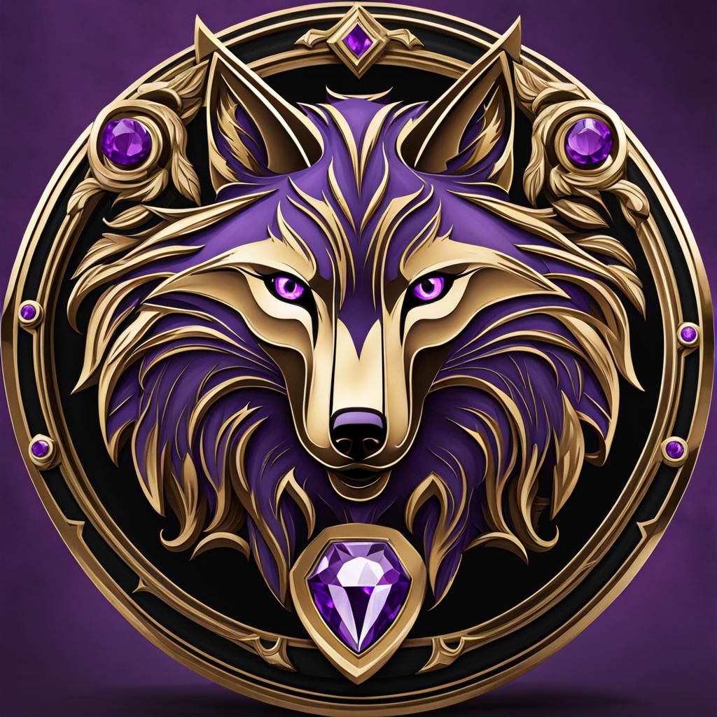 Sapphire and Purple Wolf Crest Design