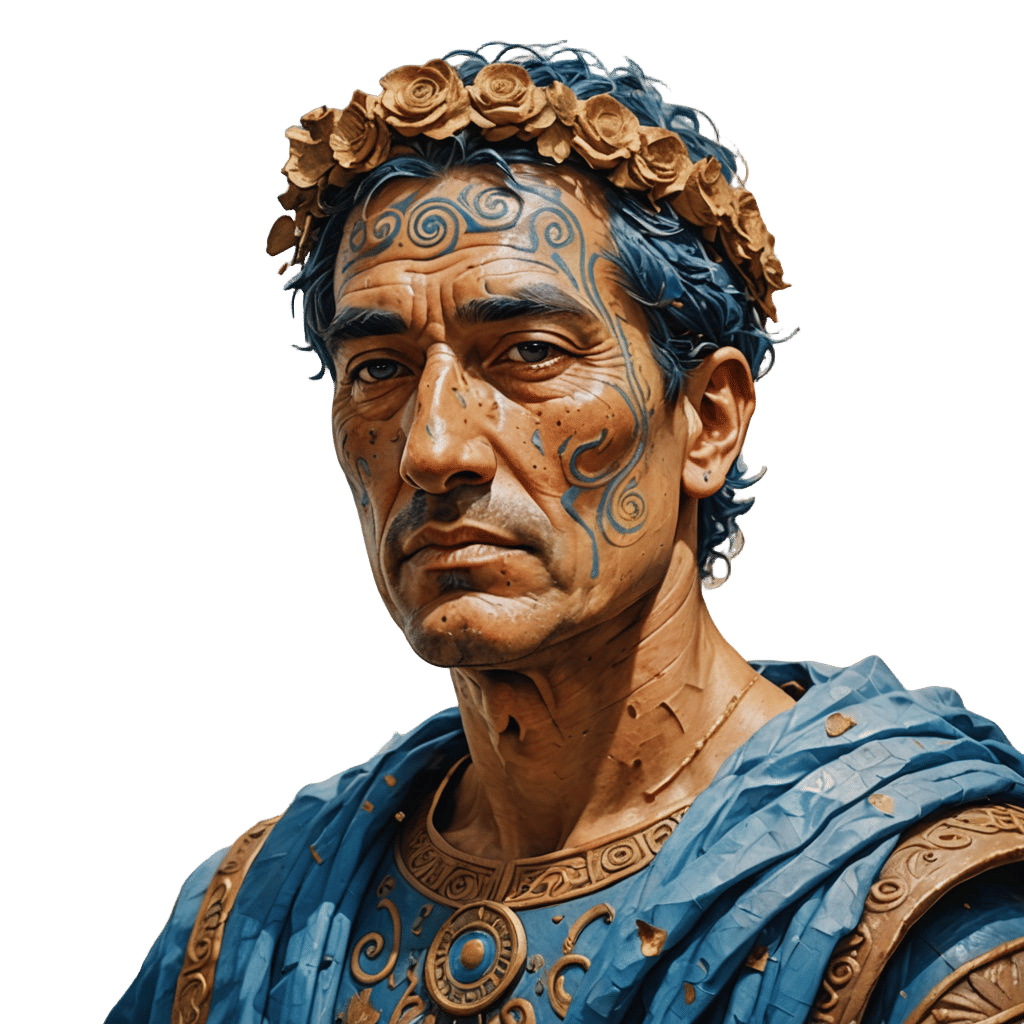 Roman Citizen with Tribal Tattoos in Impasto Style