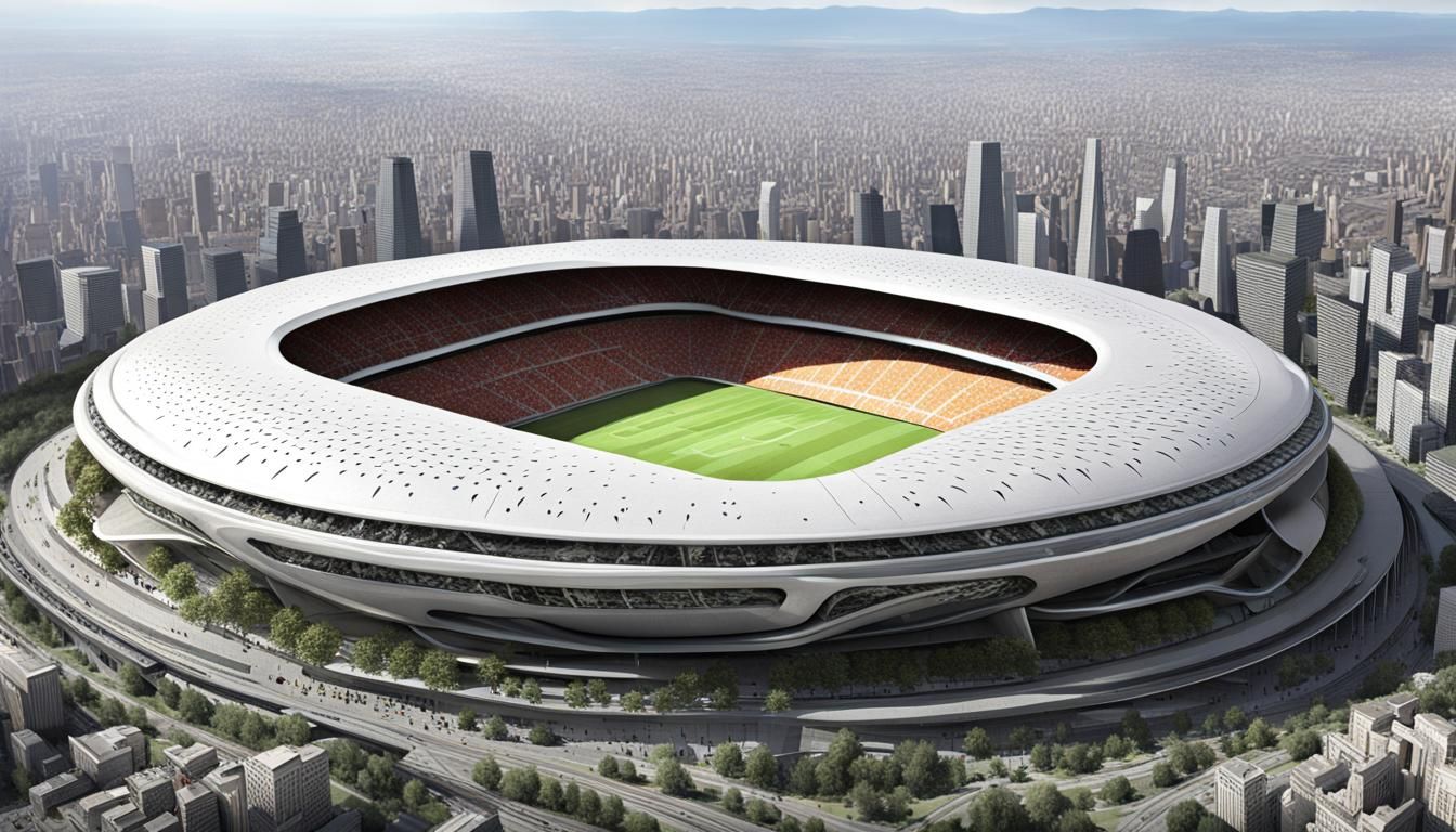 Futuristic Self-Propelled Stadium in the Year 2500