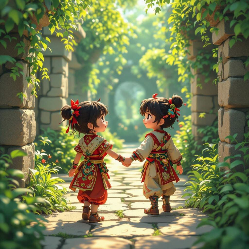 Happy Children Lost in a Mesmerizing Anime Maze