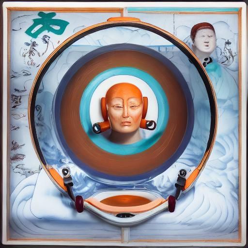 Porcelain Yogis Operate AI Machine in Arte Povera Style