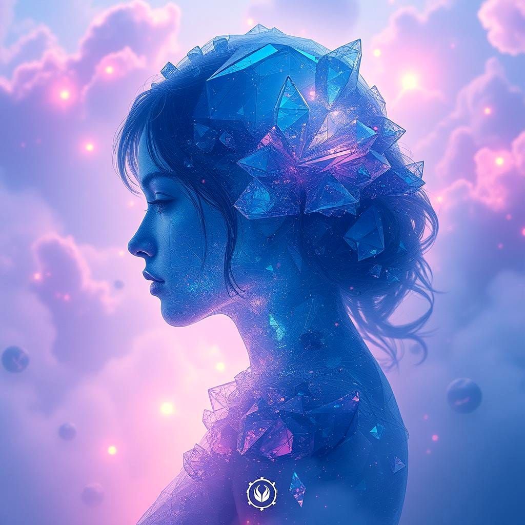 Crystalline Female Silhouette in Detailed Matte Painting