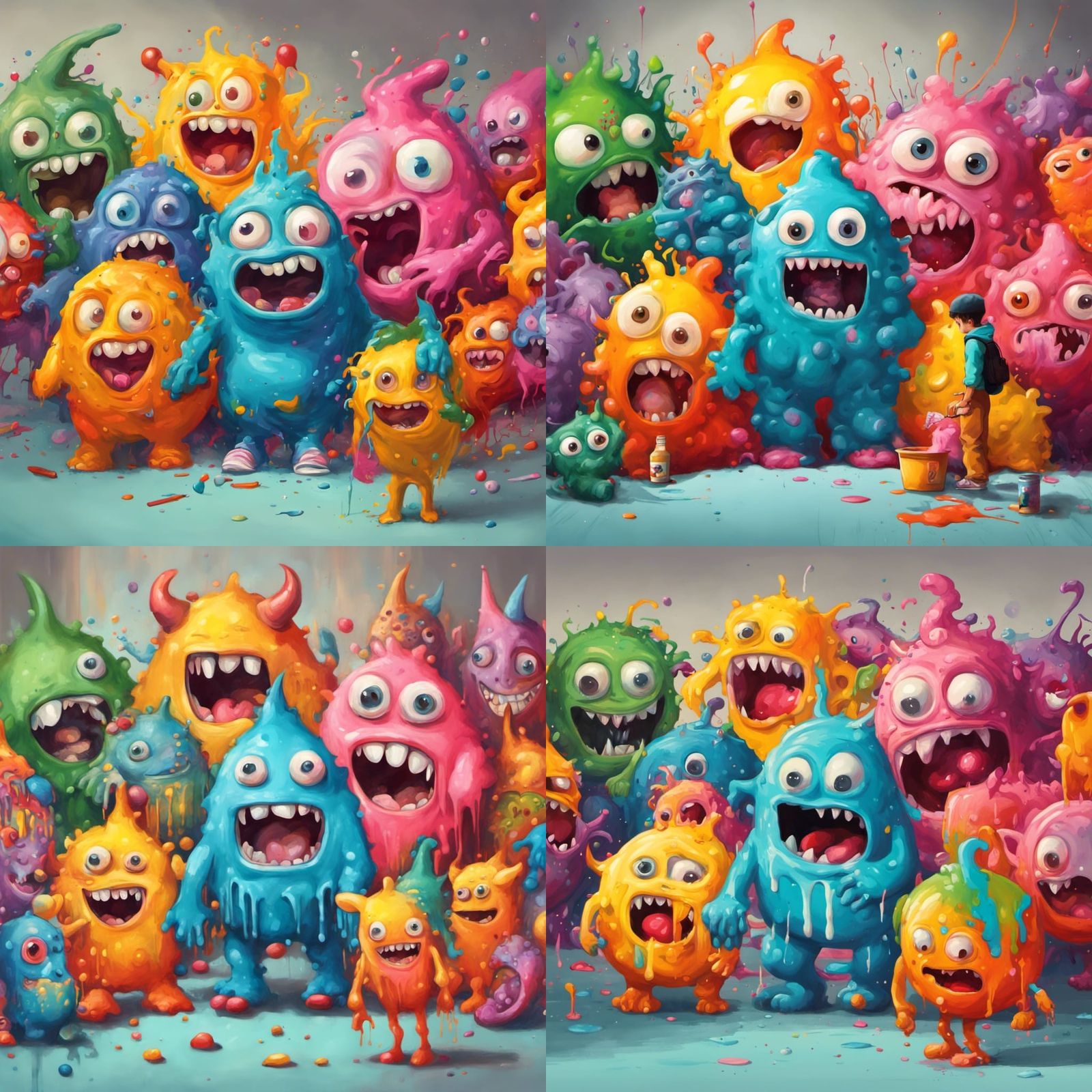 Monster School Welcome in Graffiti Art Style
