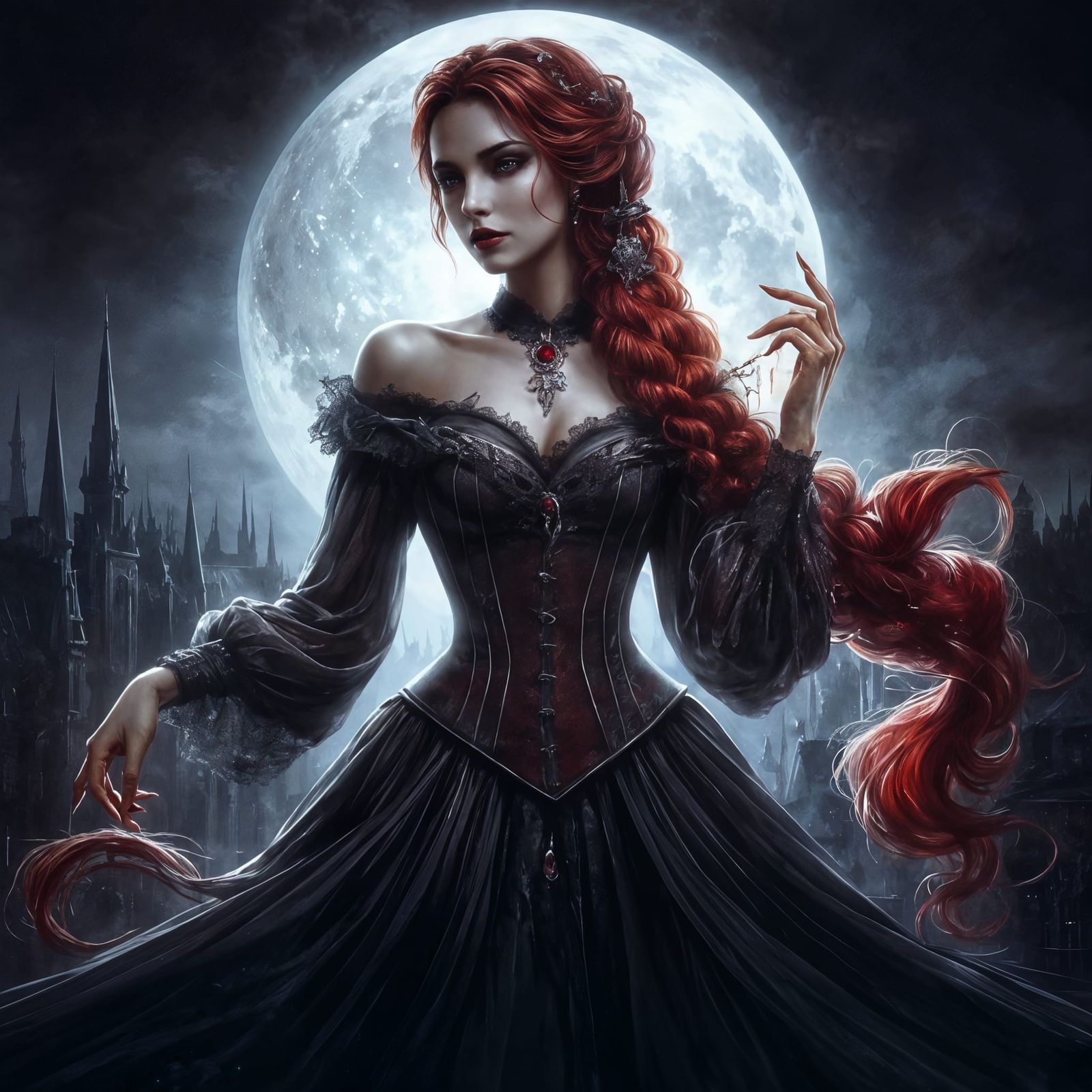 Grimdark Vampire in Dark Fantasy Style