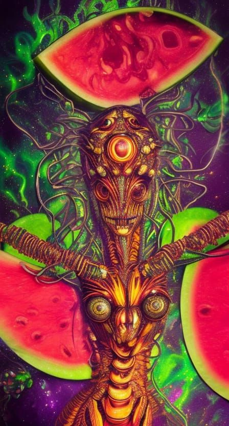 Alien DJ Party in Psychedelic Galaxy Style