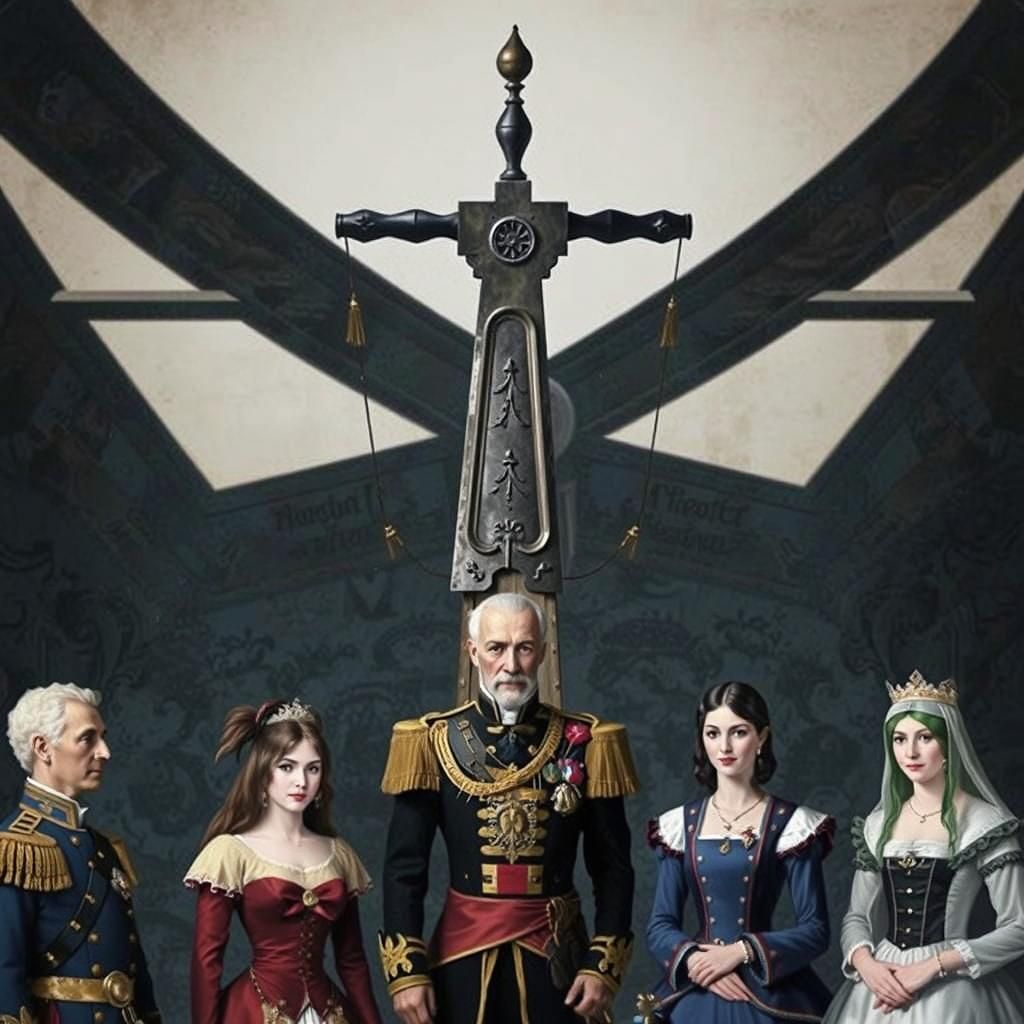 Guillotine Surrounded by Royalty: A Moment of History