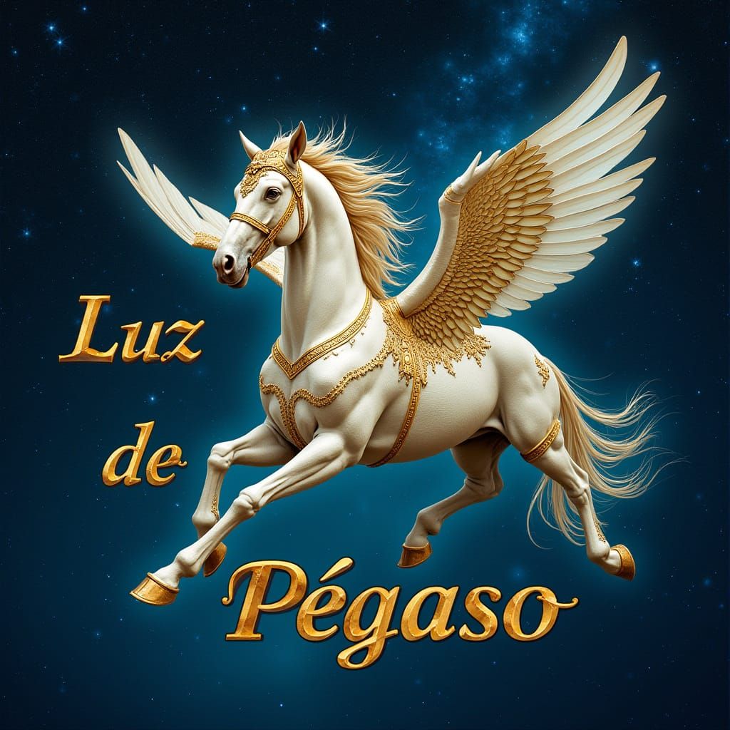 Majestic Winged Pegasus in Cosmic Setting