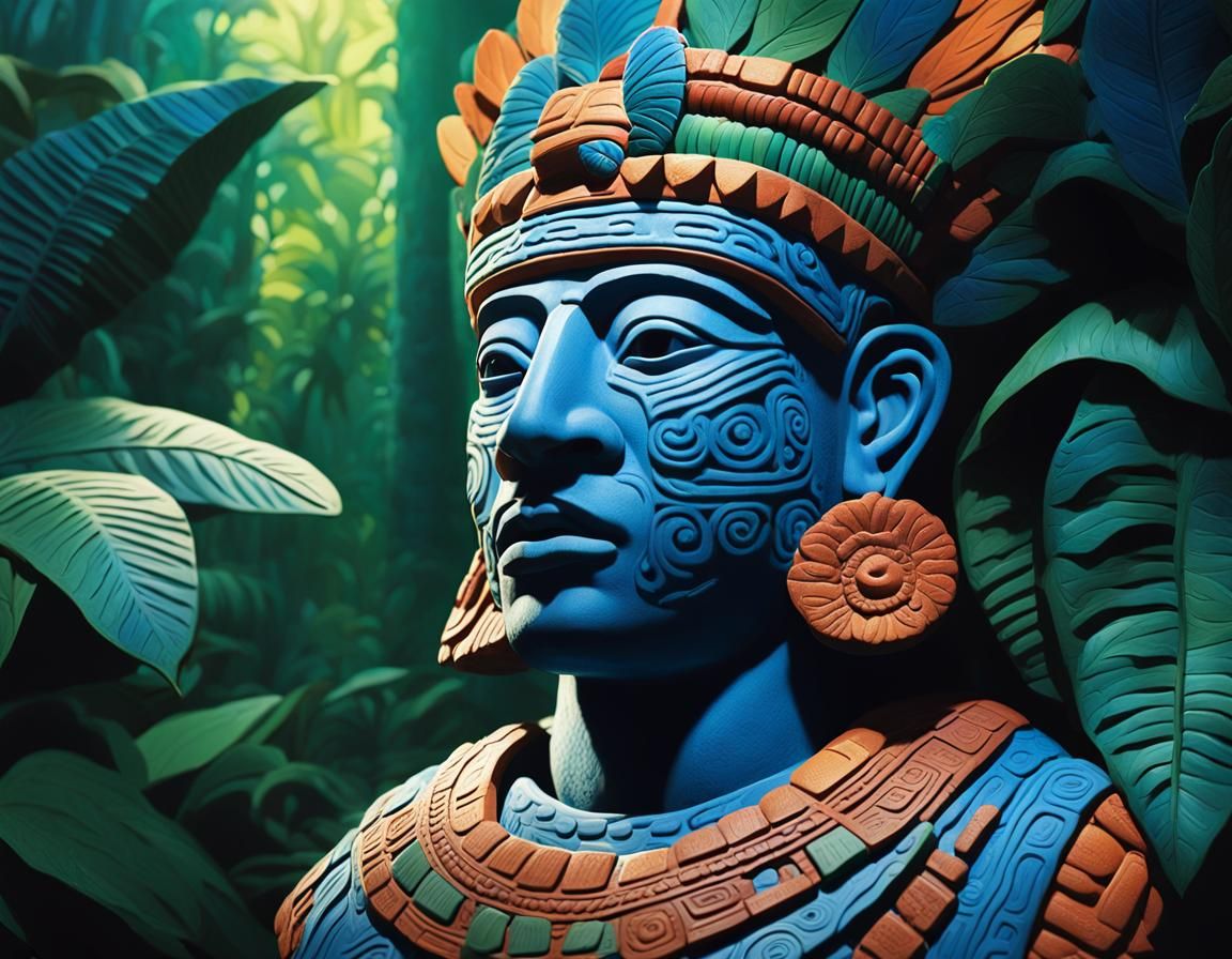 Mesoamerican Rubber Tapper in Lush Jungle, Concept Art