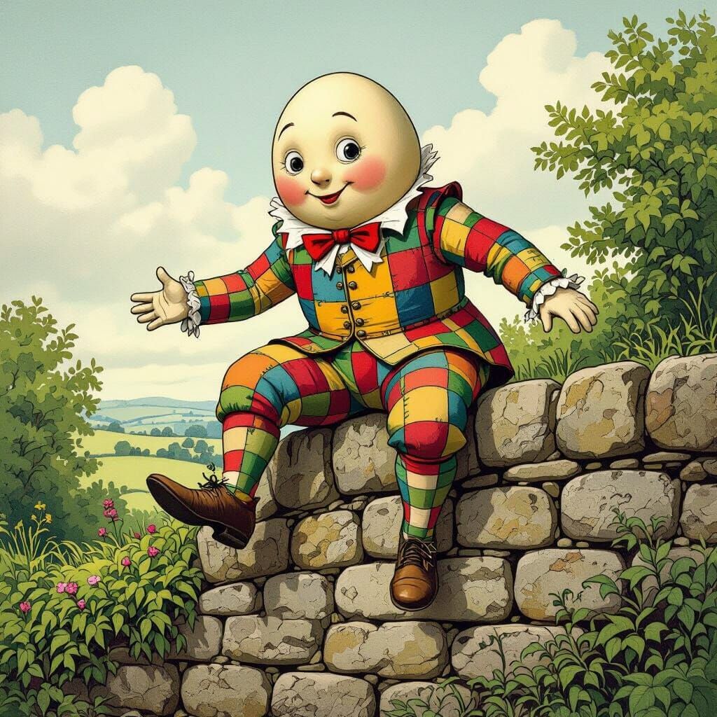 Humpty Dumpty's Dramatic Fall: Beatrix Potter Style