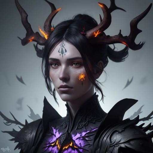 Gigantamax Blazemistle, Dark Fantasy Concept Art