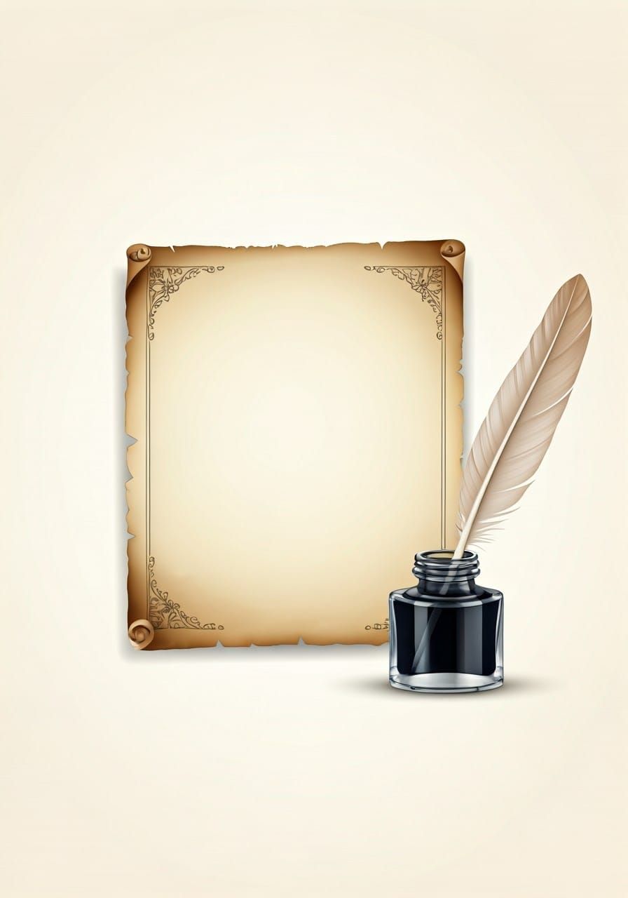 Elegant Antique Letter on Cream Background