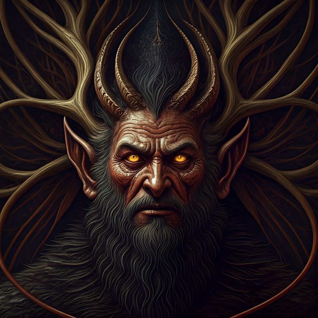 Krampus Watches Santa in a Chariot of the Gods