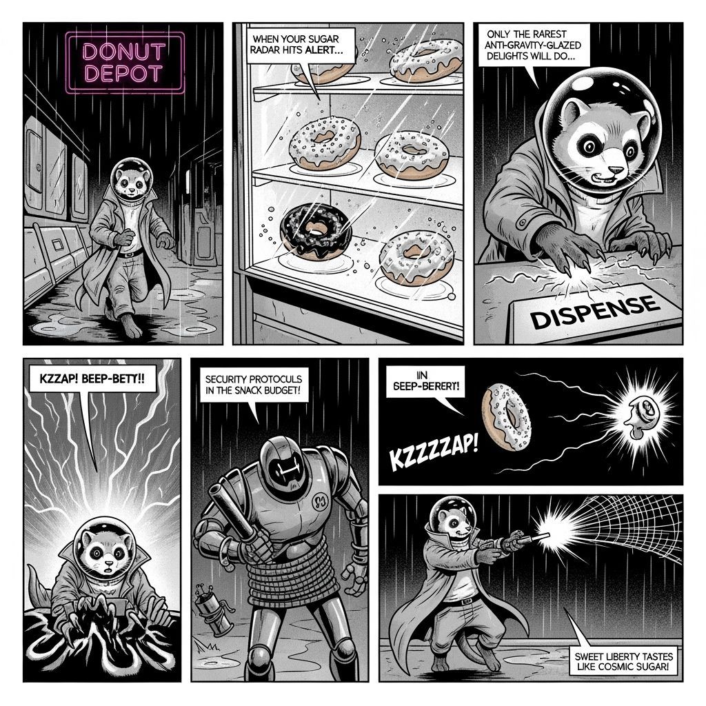 Captain Pip's Cosmic Donut Mission: Comic Book Art
